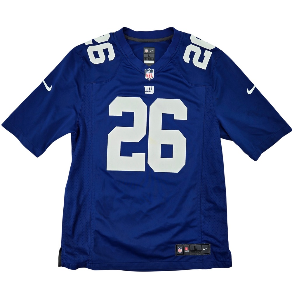 Nike Large Saquon Barkley 26 NY Giants Jersey Mens Blue Sportswear Athleisure